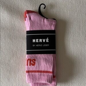 Herve Leger Pink and Red Casual Socks